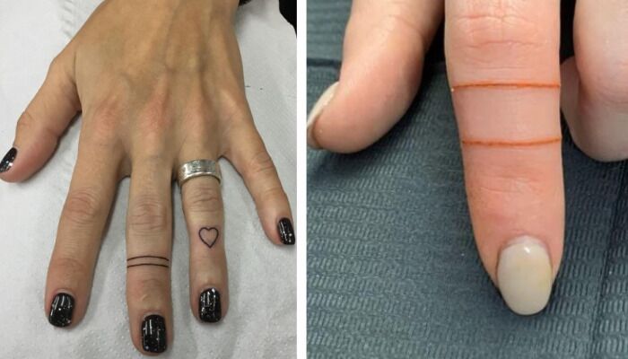 Two line tattoo on finger meaning